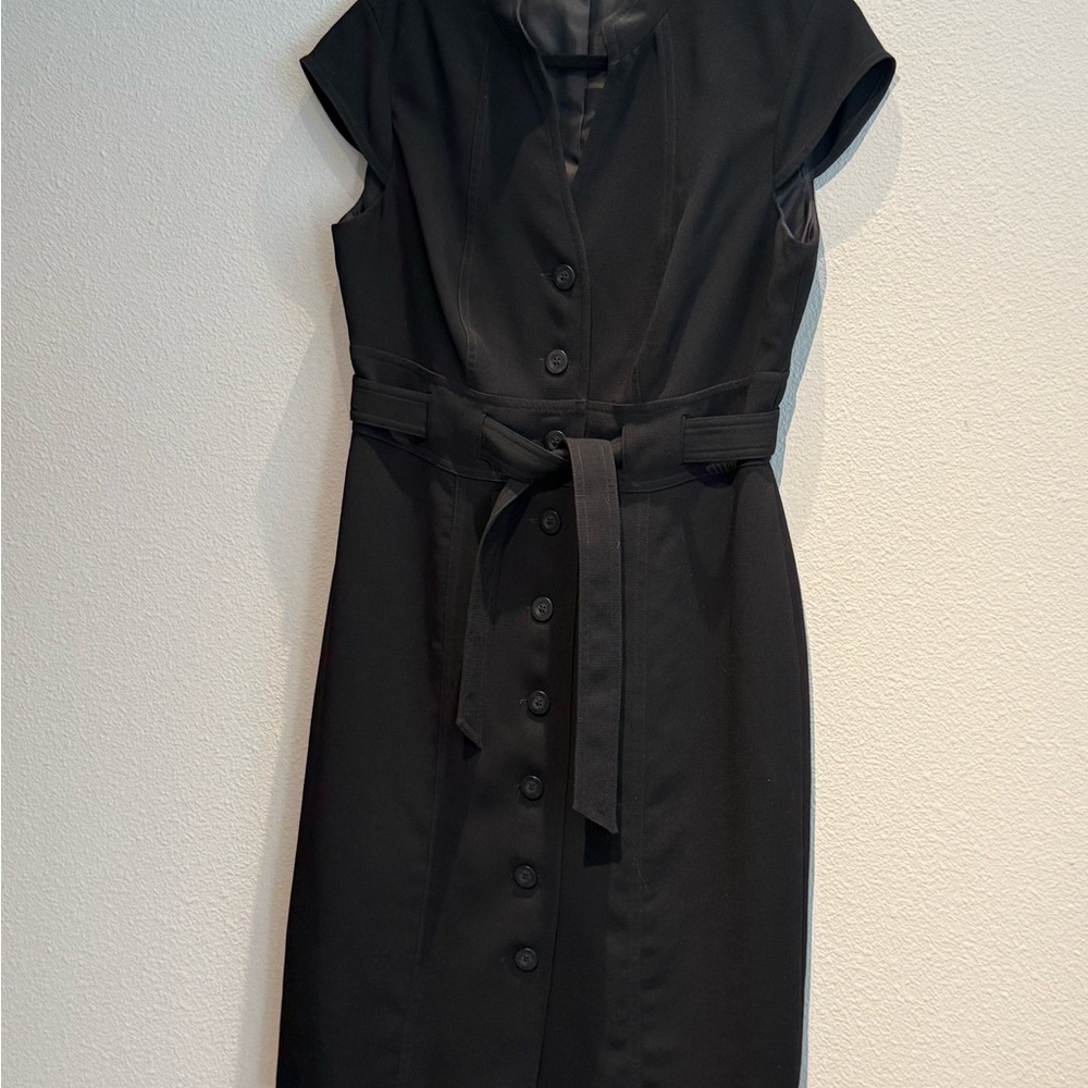 Calvin Klein Black Midi Dress with Belt